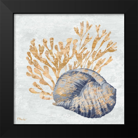 Shimmering Shells IV - Indigo Black Modern Wood Framed Art Print by Brent, Paul