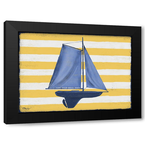 Sunny Nautical II - Yellow Black Modern Wood Framed Art Print by Brent, Paul