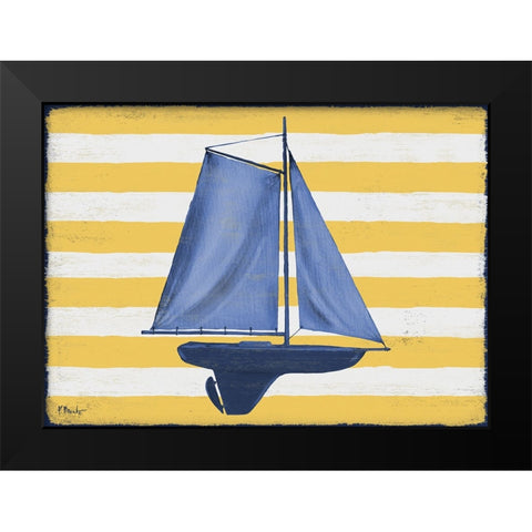 Sunny Nautical II - Yellow Black Modern Wood Framed Art Print by Brent, Paul