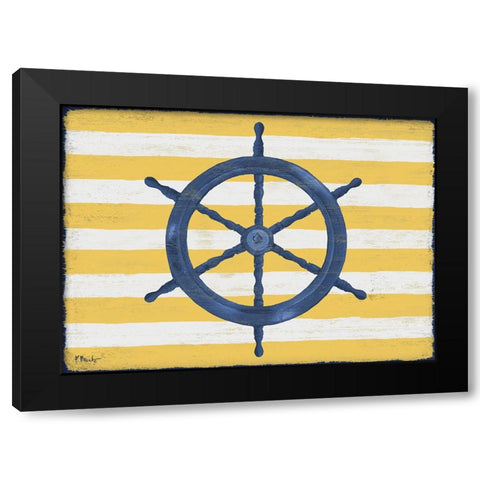 Sunny Nautical III - Yellow Black Modern Wood Framed Art Print by Brent, Paul