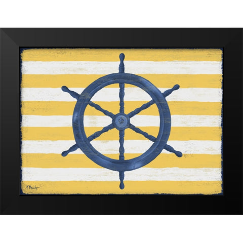 Sunny Nautical III - Yellow Black Modern Wood Framed Art Print by Brent, Paul