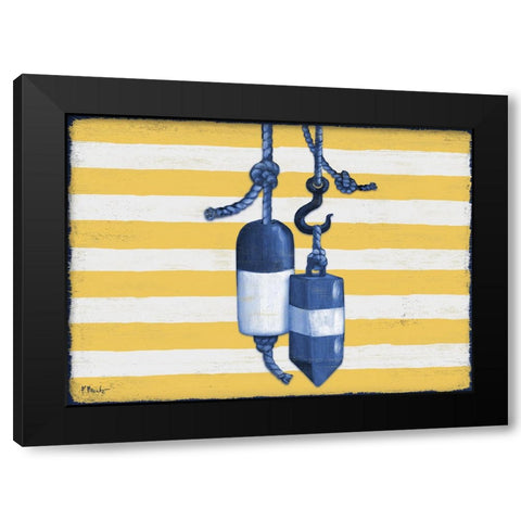 Sunny Nautical V - Yellow Black Modern Wood Framed Art Print by Brent, Paul