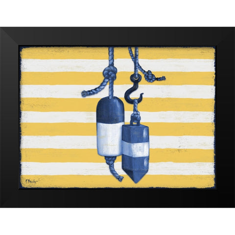 Sunny Nautical V - Yellow Black Modern Wood Framed Art Print by Brent, Paul