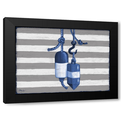 Sunny Nautical V Black Modern Wood Framed Art Print with Double Matting by Brent, Paul