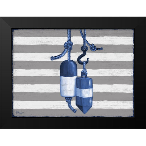 Sunny Nautical V Black Modern Wood Framed Art Print by Brent, Paul