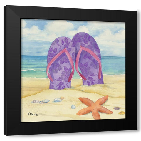 Toes in the Sand I Black Modern Wood Framed Art Print with Double Matting by Brent, Paul