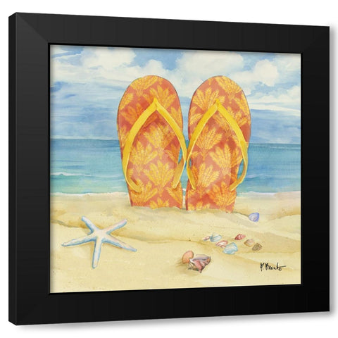 Toes in the Sand II Black Modern Wood Framed Art Print by Brent, Paul