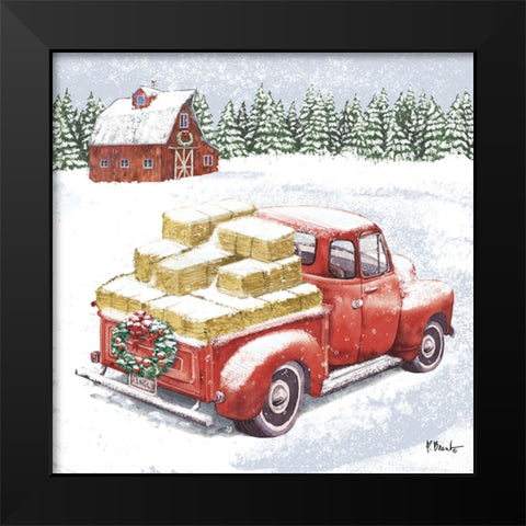 Holiday Winter Truck I Black Modern Wood Framed Art Print by Brent, Paul