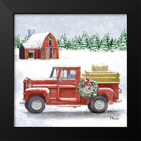 Holiday Winter Truck IV Black Modern Wood Framed Art Print by Brent, Paul