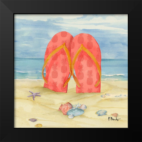 Toes in the Sand - VII Black Modern Wood Framed Art Print by Brent, Paul