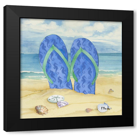 Toes in the Sand - VIII Black Modern Wood Framed Art Print by Brent, Paul