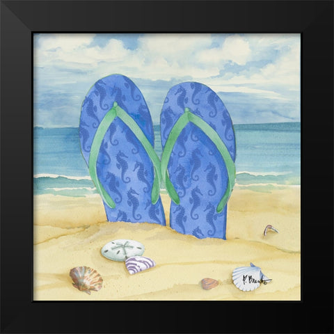 Toes in the Sand - VIII Black Modern Wood Framed Art Print by Brent, Paul