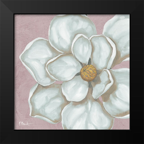 Floral Bloom V - Pink Black Modern Wood Framed Art Print by Brent, Paul