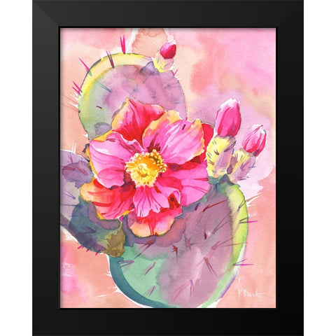 Cactus Bloom I Black Modern Wood Framed Art Print by Brent, Paul
