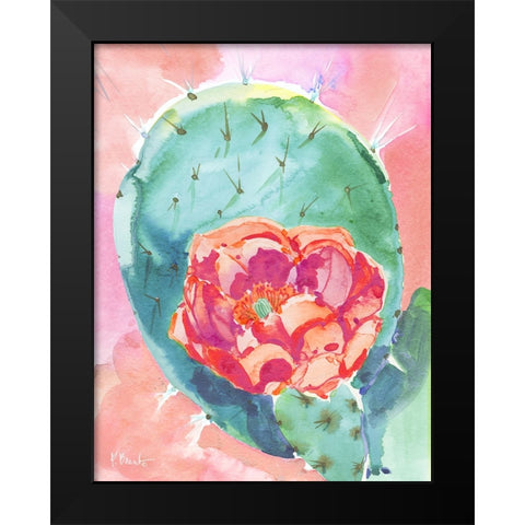 Cactus Bloom II Black Modern Wood Framed Art Print by Brent, Paul