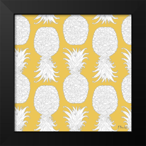 White Pineapple Repeat II Black Modern Wood Framed Art Print by Brent, Paul