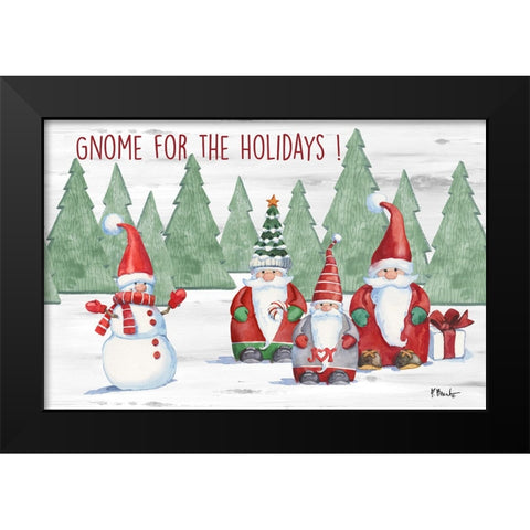 Gnome Town Horizontal Black Modern Wood Framed Art Print by Brent, Paul