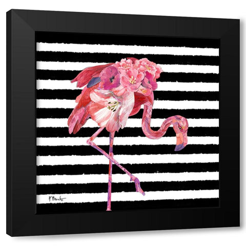 Feathered I - Stripes Black Modern Wood Framed Art Print with Double Matting by Brent, Paul