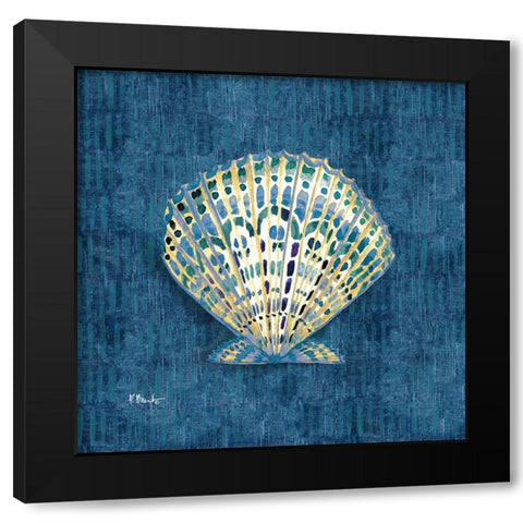 Embellished Shells III - Blue Black Modern Wood Framed Art Print with Double Matting by Brent, Paul