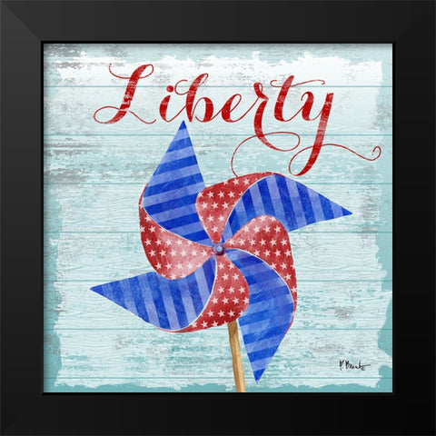 Patriotic Pinwheel II Black Modern Wood Framed Art Print by Brent, Paul