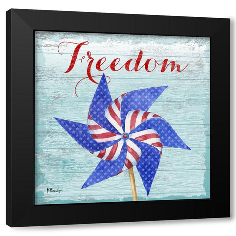 Patriotic Pinwheel III Black Modern Wood Framed Art Print with Double Matting by Brent, Paul