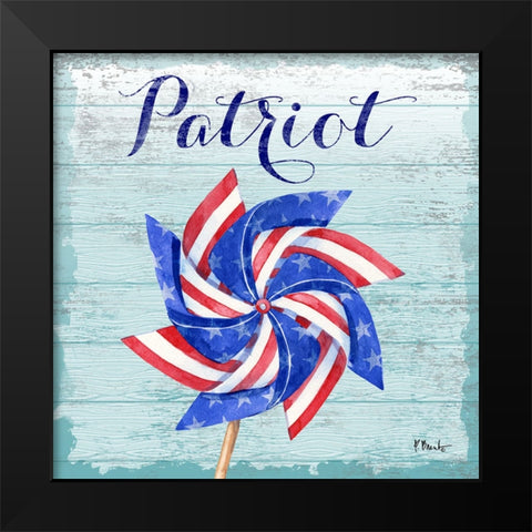 Patriotic Pinwheel IV Black Modern Wood Framed Art Print by Brent, Paul