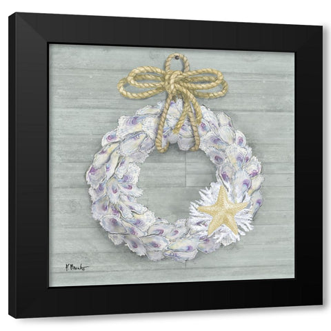 Oyster Wreath Black Modern Wood Framed Art Print by Brent, Paul