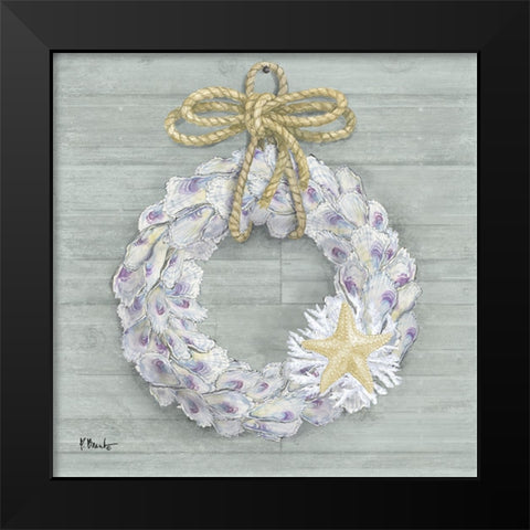 Oyster Wreath Black Modern Wood Framed Art Print by Brent, Paul
