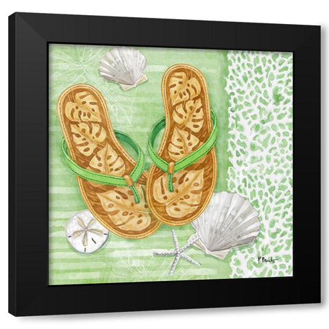 Key Largo Sandals IV Black Modern Wood Framed Art Print with Double Matting by Brent, Paul