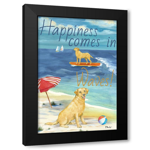 Surf Pup Vertical Black Modern Wood Framed Art Print by Brent, Paul