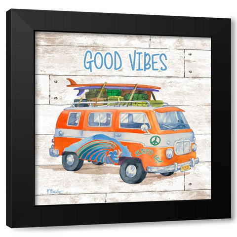 Surf Voyage I - Wood Black Modern Wood Framed Art Print with Double Matting by Brent, Paul