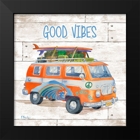 Surf Voyage I - Wood Black Modern Wood Framed Art Print by Brent, Paul