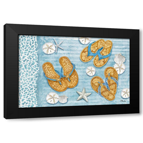 Key Largo Sandals Horizontal Black Modern Wood Framed Art Print by Brent, Paul