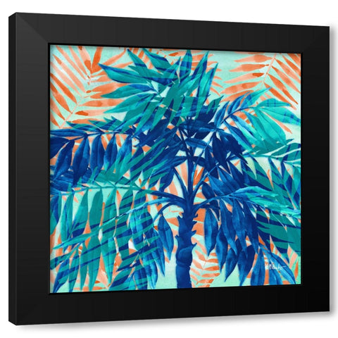 Miami Palm II Black Modern Wood Framed Art Print with Double Matting by Brent, Paul