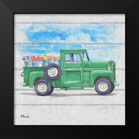 Flower Truck I Black Modern Wood Framed Art Print by Brent, Paul