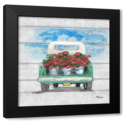 Flower Truck II Black Modern Wood Framed Art Print with Double Matting by Brent, Paul