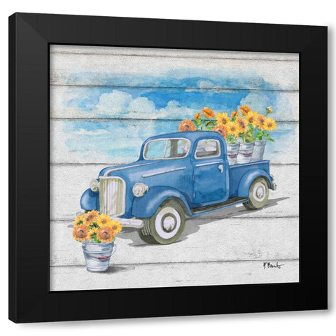 Flower Truck IV Black Modern Wood Framed Art Print by Brent, Paul