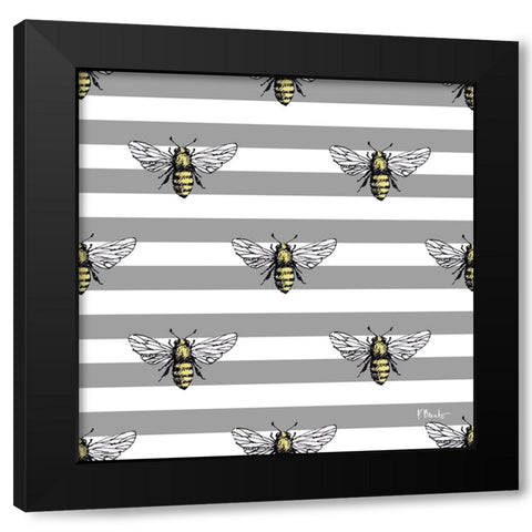 Honeybee Swarm Black Modern Wood Framed Art Print by Brent, Paul