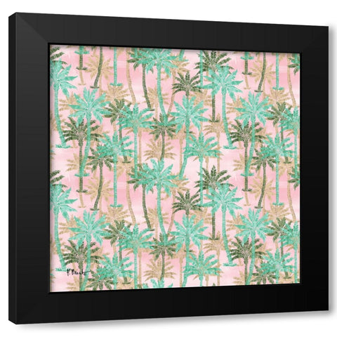 Melrose Palms - Pink Black Modern Wood Framed Art Print by Brent, Paul