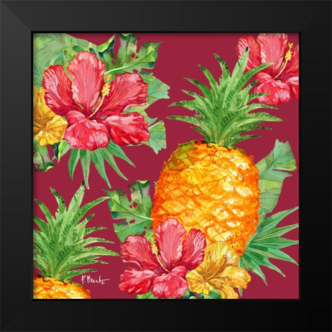 Pineapple Express - Ruby Black Modern Wood Framed Art Print by Brent, Paul