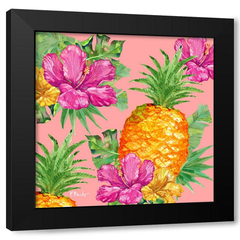 Pineapple Express Black Modern Wood Framed Art Print by Brent, Paul