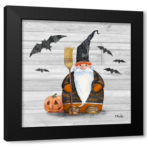 Halloween Gnome V Black Modern Wood Framed Art Print by Brent, Paul
