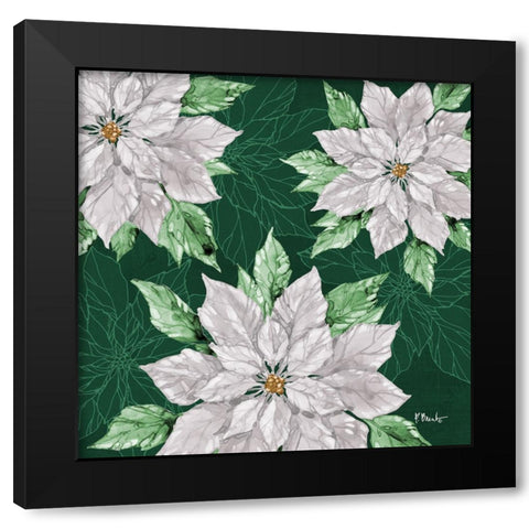 Fiona Poinsettias I - Green Black Modern Wood Framed Art Print by Brent, Paul