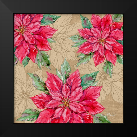 Fiona Poinsettias II Black Modern Wood Framed Art Print by Brent, Paul