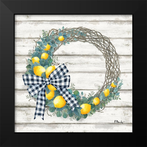 Lemon Wreath III Black Modern Wood Framed Art Print by Brent, Paul