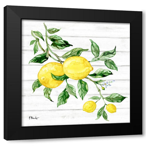 Sicilian Lemons I - Wood Black Modern Wood Framed Art Print by Brent, Paul