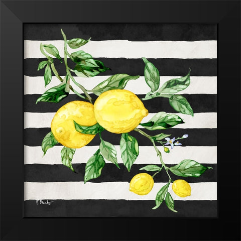 Sicilian Lemons I - Stripes Black Modern Wood Framed Art Print by Brent, Paul