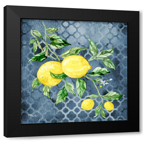 Sicilian Lemons I - Indigo Black Modern Wood Framed Art Print by Brent, Paul