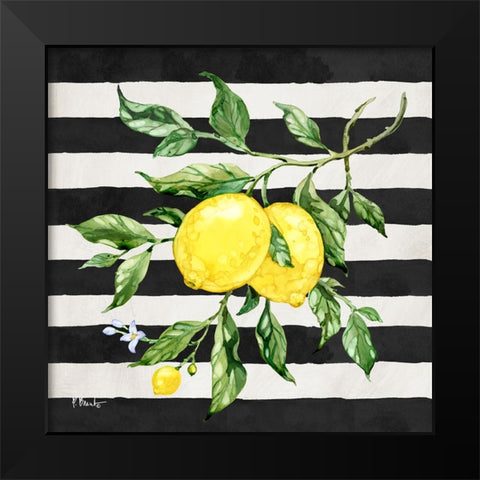 Sicilian Lemons II - Stripes Black Modern Wood Framed Art Print by Brent, Paul
