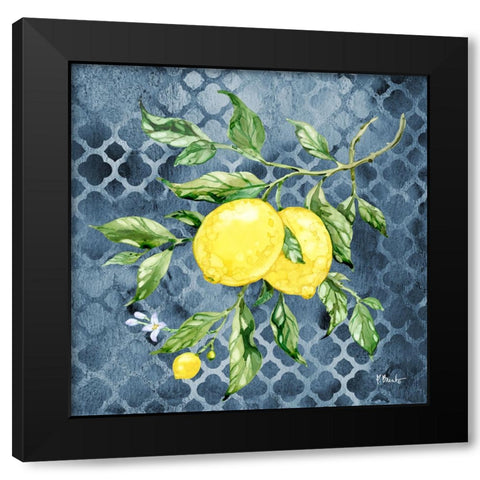 Sicilian Lemons II - Indigo Black Modern Wood Framed Art Print by Brent, Paul